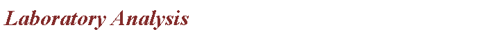 Text Box: Laboratory Analysis